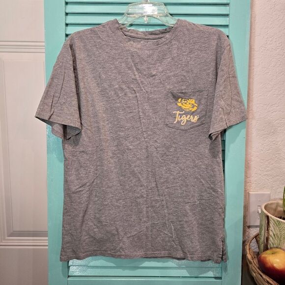 Gray LSU T-Shirt with Yellow Print - Picture 1 of 3